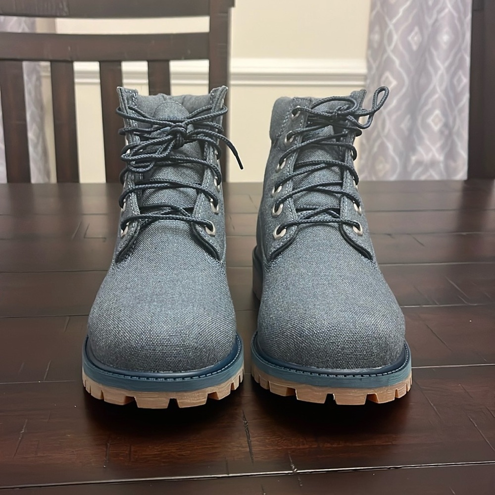 Timberland Nathan Swartz 6” Prem FAB BT Navy canvas boots Boys Junior Youth Sz 5 - Picture 5 of 12